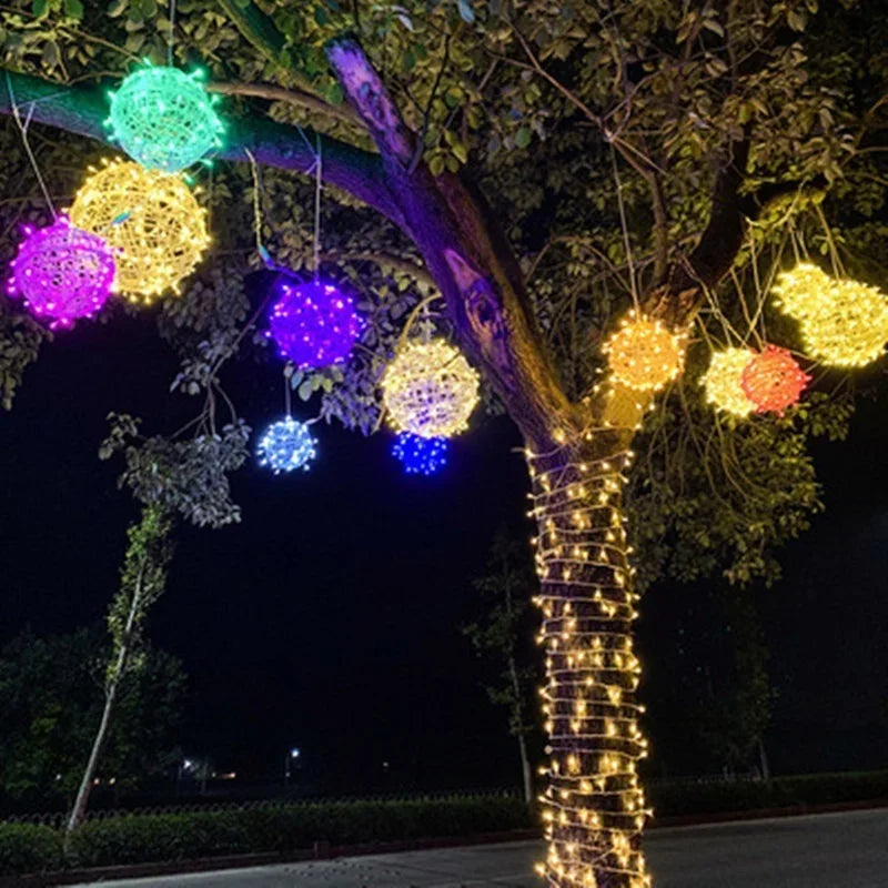 LED Rattan Ball String Lights – Decorative Outdoor Lighting for Gardens and Parties | Stornfield