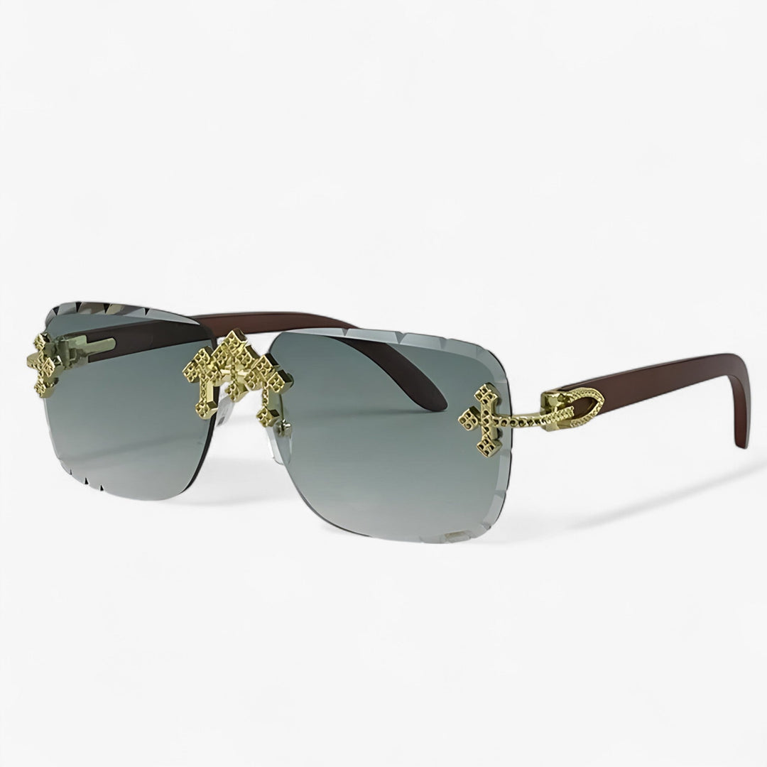 Rimless Steampunk Sunglasses with Metal Accents – Nirex | Stornfield
