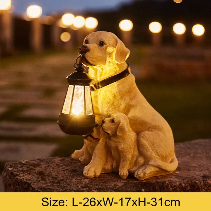 Stornfield | Solar-Powered Resin Dog Statue Lamp