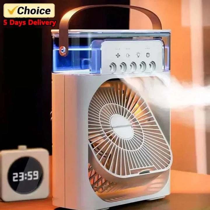 3 In 1 Fan AIr Conditioner Household Small Air Cooler LED Night Light Portable Humidifier Air Adjustment Fan Office Home Fan New | Stornfield
