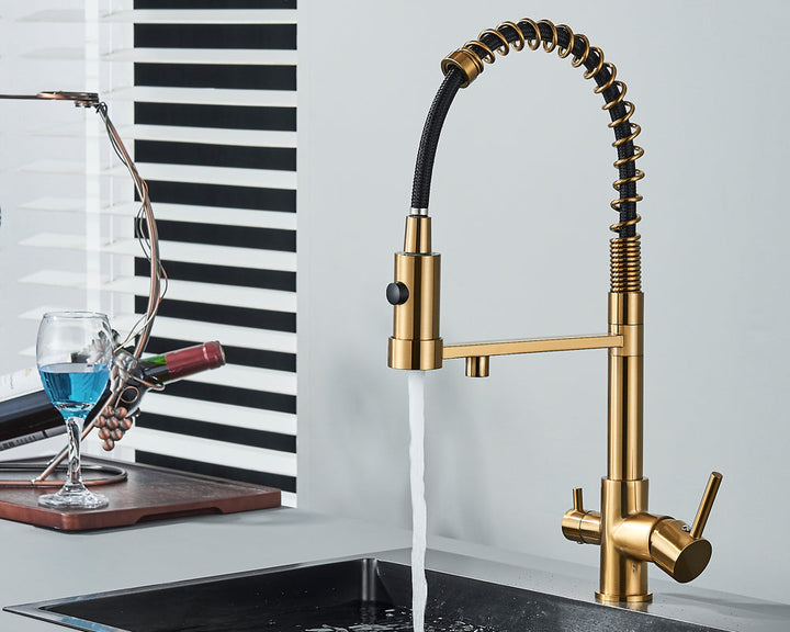 Sandsberg Black Filter Kitchen Faucet with Dual Outlet – Mixing Tap with Water Filter for Kitchens, Water Treatment and Cleaning | Stornfield