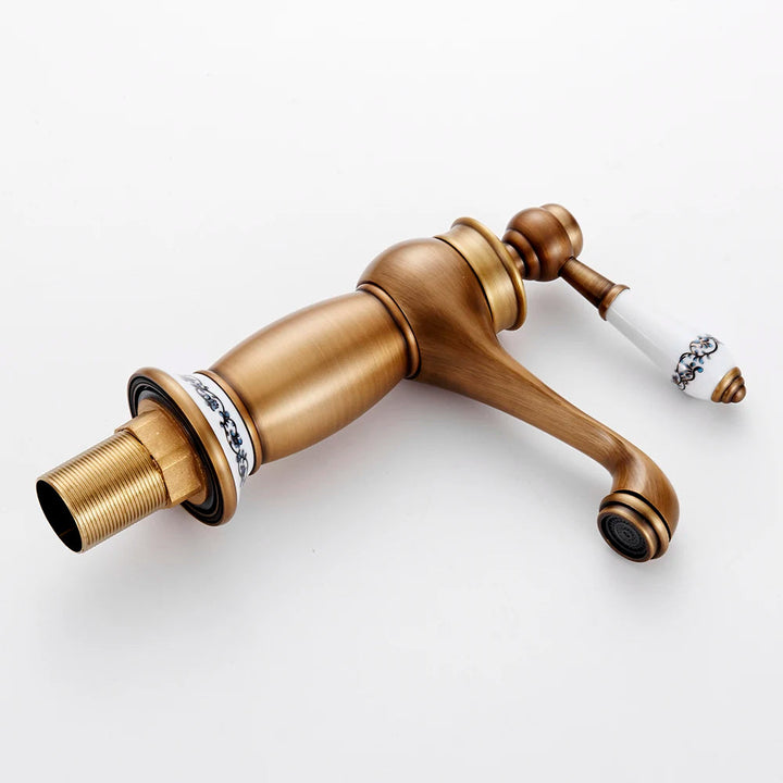 HeritageFlow – Vintage Bronze Faucet with Stornfield Porcelain Handle