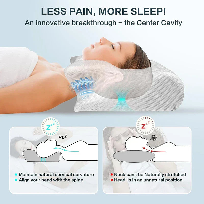 Stornfield | Memory Foam Cervical Pillow | Ergonomic 2-in-1 Design for Neck Pain Relief & Comfortable Sleep