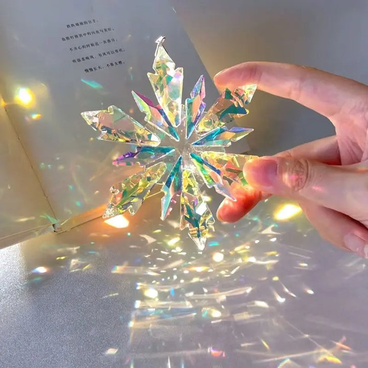 Transparent Snowflake Rainbow Car Pendant Decor | Stornfield