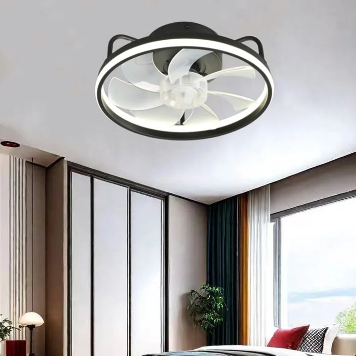 Modern LED Ceiling Fan Light with DC Motor - 6 Speed, Timer, Low Floor Attic Fan, Remote Control Decorative Light | Stornfield