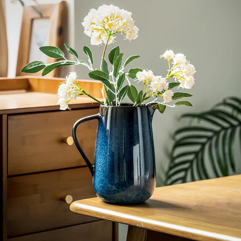 Laguna Kiln Blue Ceramic Pitcher Stornfield