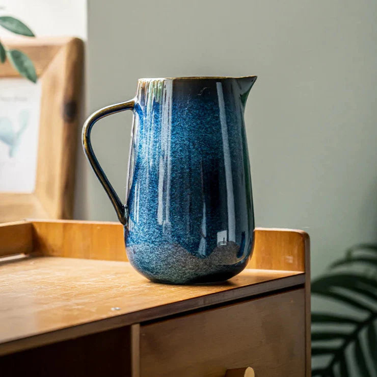 Laguna Kiln Blue Ceramic Pitcher Stornfield