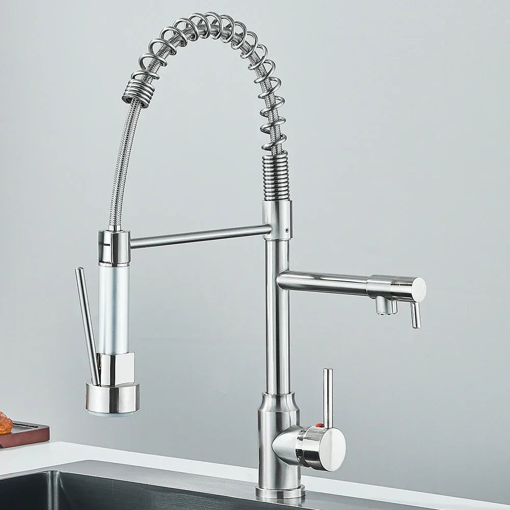 Faucet with Double Spout – High-Quality Faucet for Flexible Washing, Swivable, Ideal for Modern Kitchens, Easy to Clean and Simple Installation | Stornfield