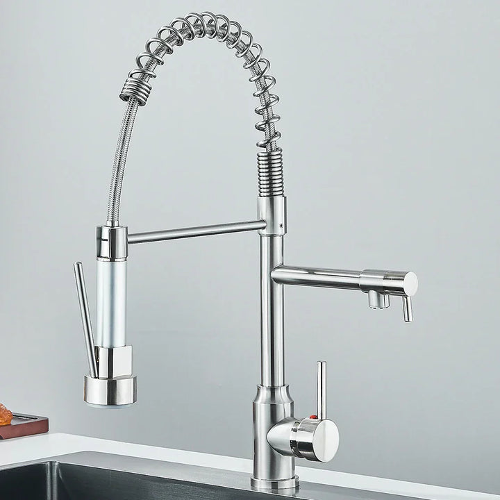 Faucet with Double Spout – High-Quality Faucet for Flexible Washing, Swivable, Ideal for Modern Kitchens, Easy to Clean and Simple Installation | Stornfield