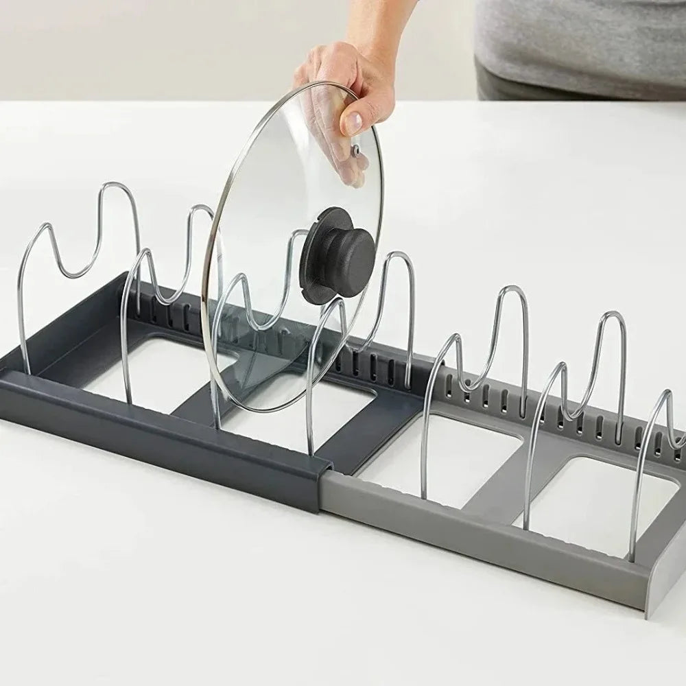 Retractable pot lid holder & pan organizer | Stornfield