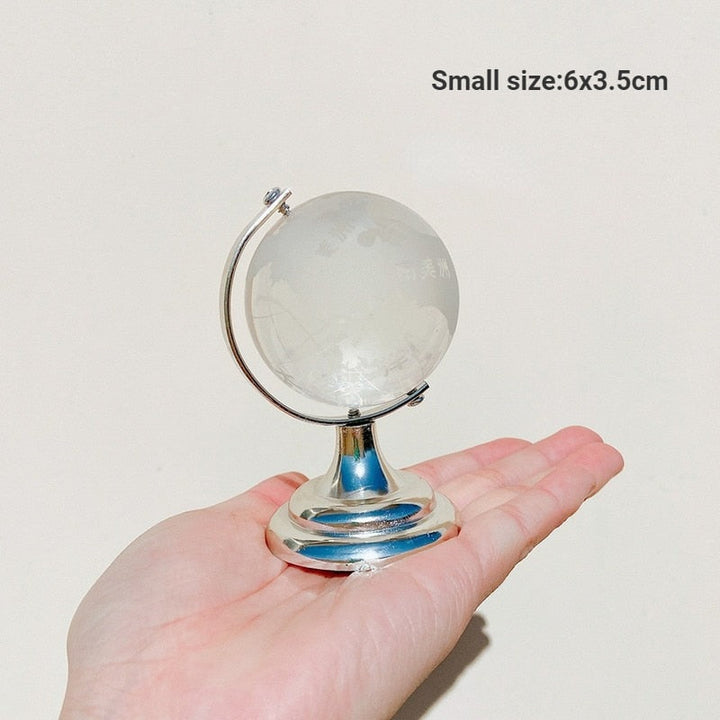 Crystal Transparent Miniature Glass Earth Globe | Stornfield