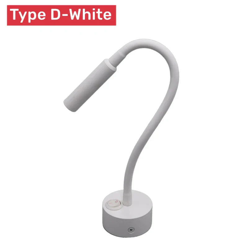 Stornfield | Modern Flexible LED Reading Wall Light with Switch for Bedroom and Office - 1W/3W