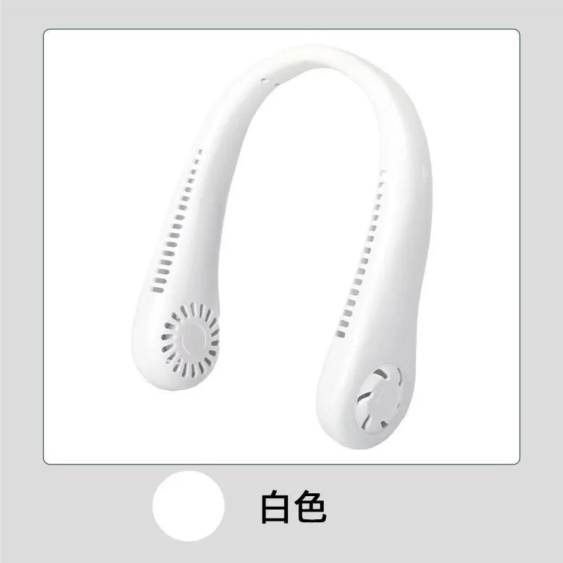 Stay Cool Anywhere with 1PC New Mini Neck Portable Bladeless Hanging Neck Fan - Long Battery Life, Rechargeable, 3-Speed Air Cooler for Summer Sports | Stornfield