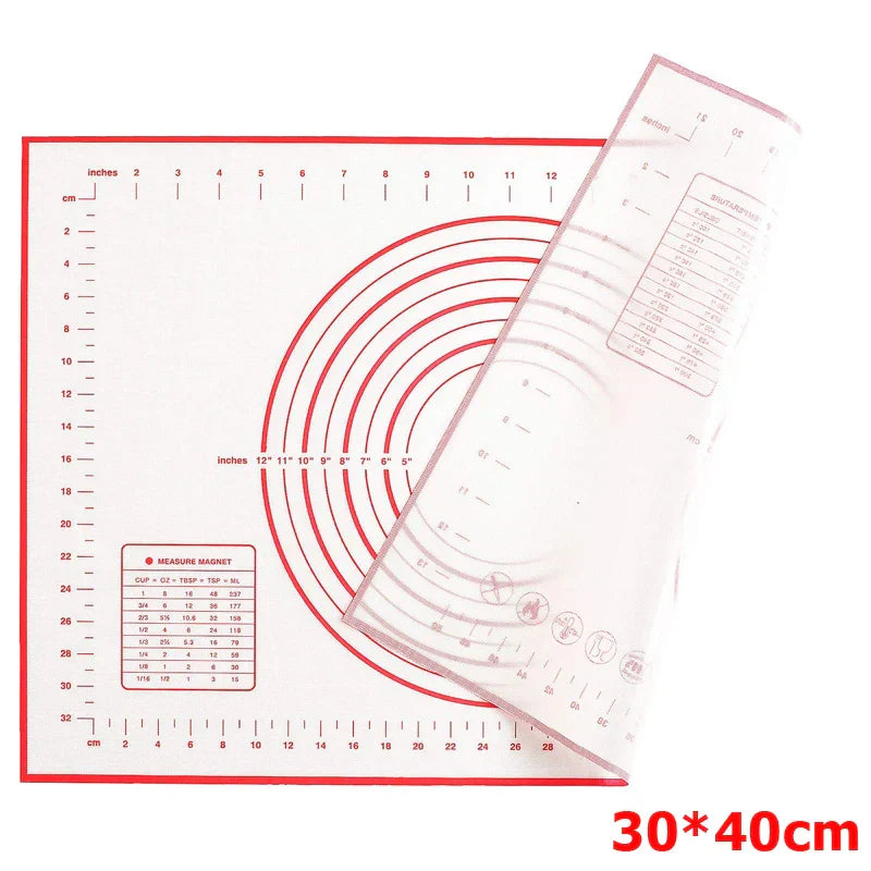 Stornfield | BakeFlex Silicone Baking Mat | Extra Thick & Non-Stick | With Measuring Scale | Perfect for Rolling Out Dough, Fondant & Pastry