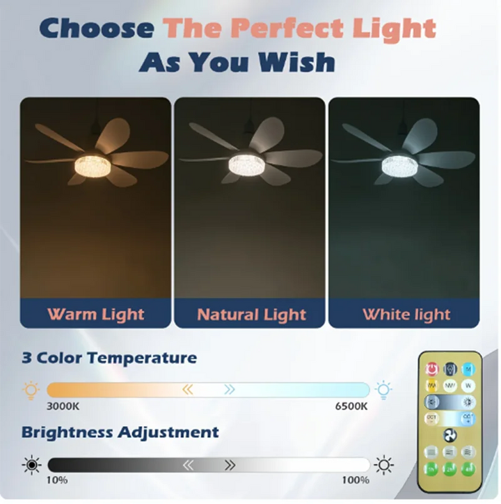 Elegant Flower Energy Saving RC Ceiling Fan Lamp | Stornfield