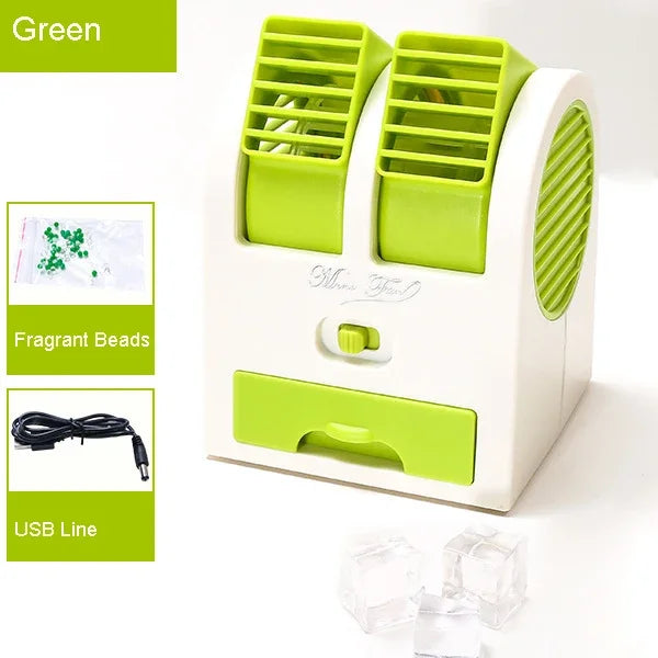 Dual-Outlet Turbo Cooling Desk Humidifier Fan | Stornfield
