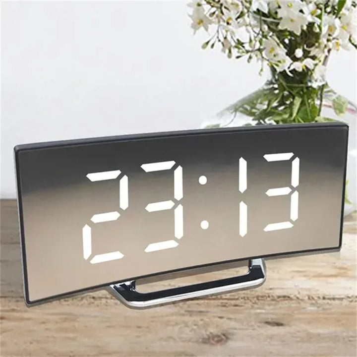 Stornfield | Curved LED Screen Digital Alarm Clock with USB Charging