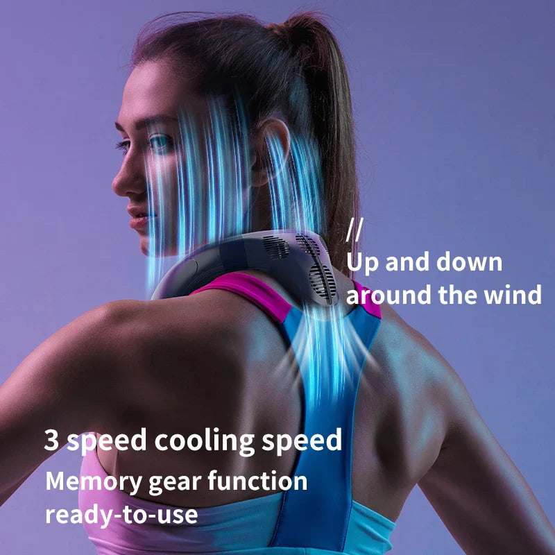 Portable Neck Fan 5200mAh – Rechargeable Wearable Semiconductor Cooling Fan, Personal Outdoor Neck Air Conditioner | Stornfield