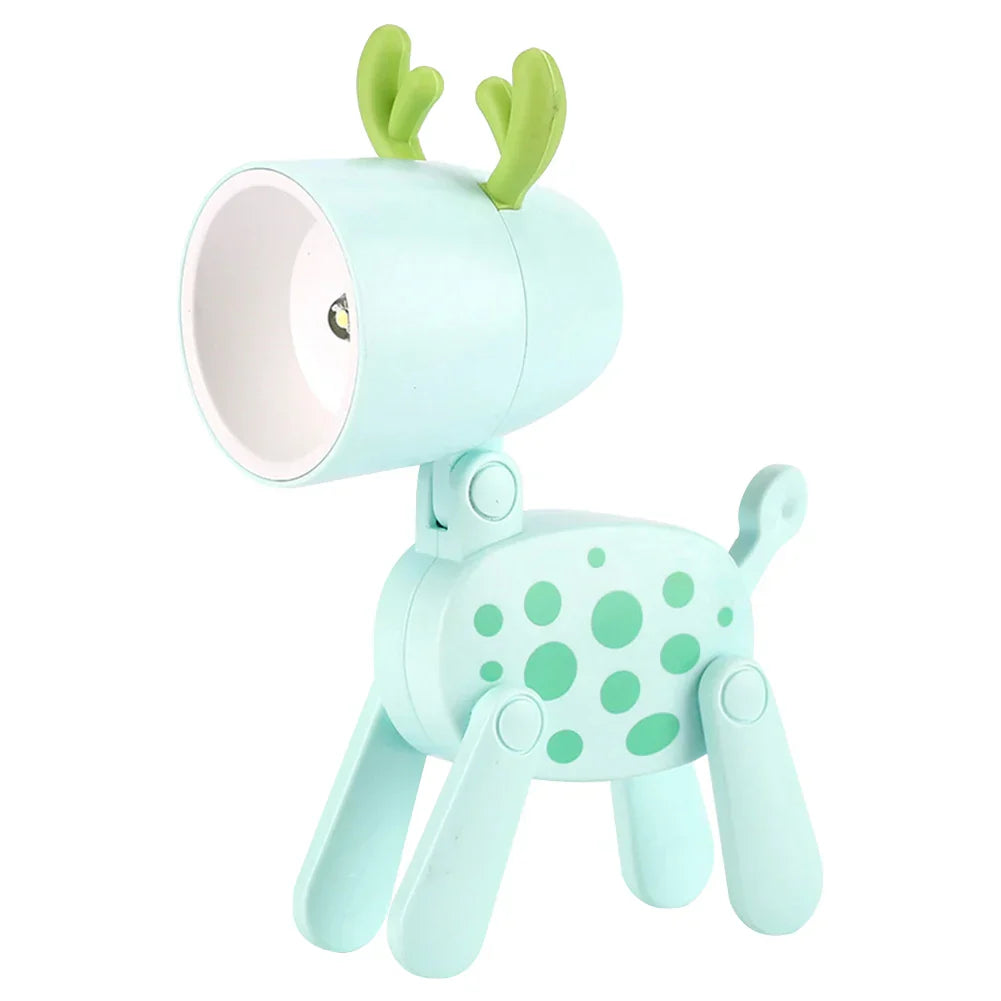 Stornfield | Cute LED Night Light - Mini Dog, Deer, Dinosaur Foldable Table Lamp for Children's Bedroom