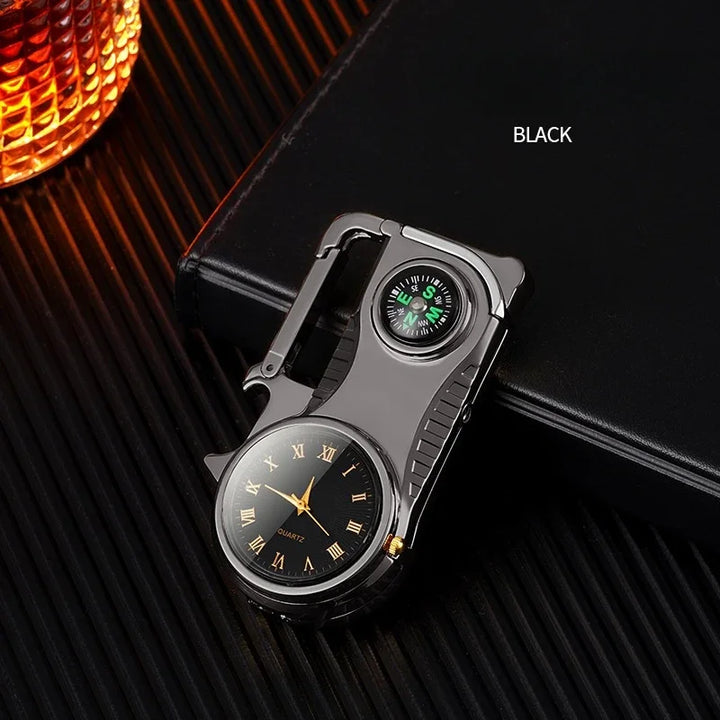 4in1 Windproof Metal Butane Compass Watch Keychain Lighter | Stornfield