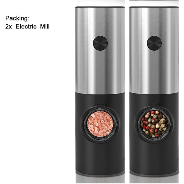 Stornfield | Automatic Electric Salt and Pepper Grinder with LED Light and Adjustable Coarseness - Perfect for Kitchen or Restaurant
