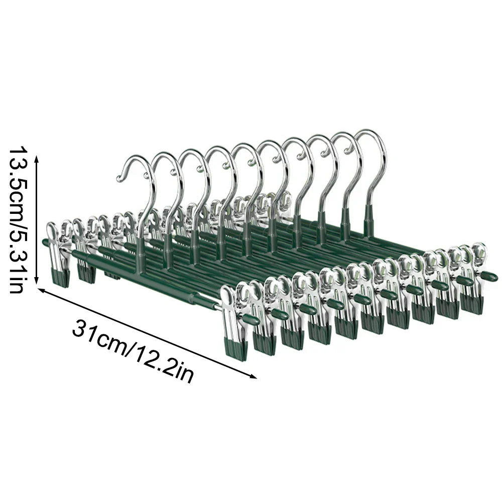 Stornfield | Closyra Stainless Steel Hanger with Clips | Adjustable & Non-Slip | For Skirts, Pants & Underwear | Space-Saving & Seamless