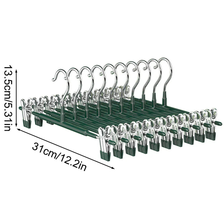 Stornfield | Closyra Stainless Steel Hanger with Clips | Adjustable & Non-Slip | For Skirts, Pants & Underwear | Space-Saving & Seamless