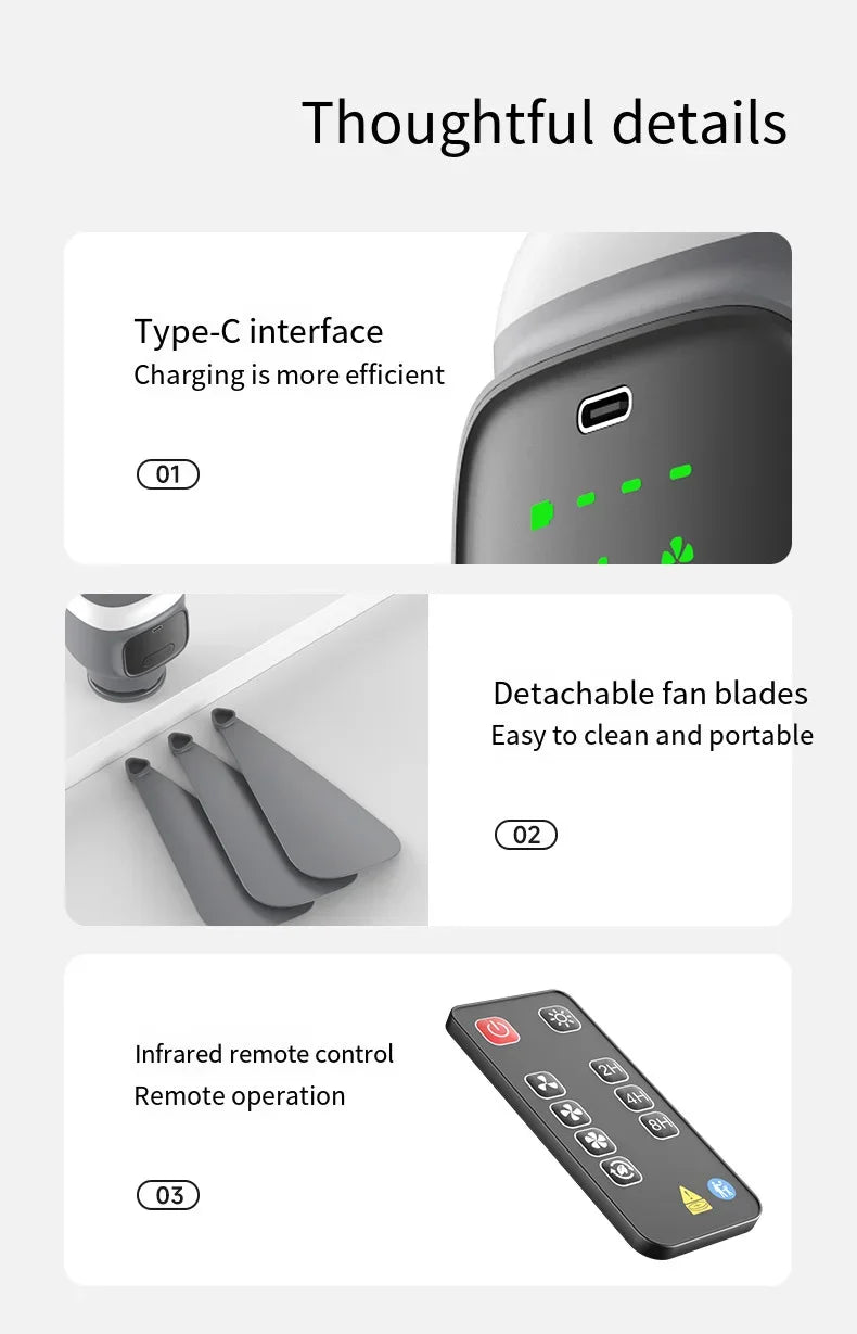 12000mAh Portable Ceiling & Camping Fan – Outdoor Tent Air Circulator and Cooling Ventilator | Stornfield