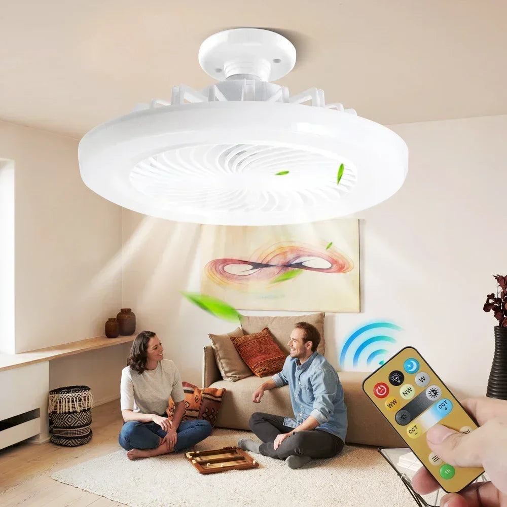 Upgrade Your Living Space with the Smart Remote Control Ceiling Fan - LED Lighting and E27 Converter Base Included for Ultimate Convenience | Stornfield