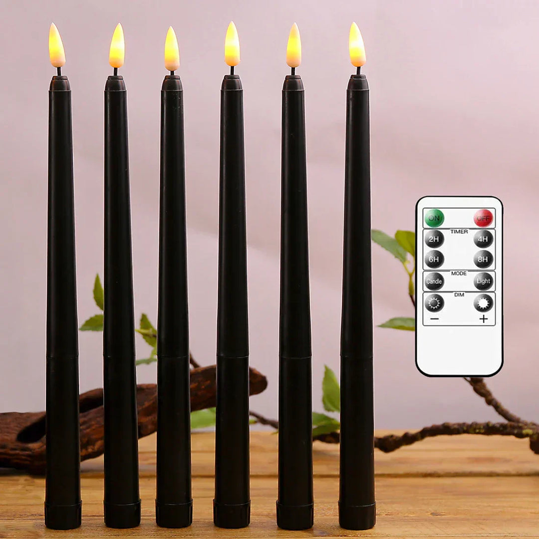 Stornfield | Frendorf - Black Flameless LED Candles with Remote Control for an Unforgettable Ambiance