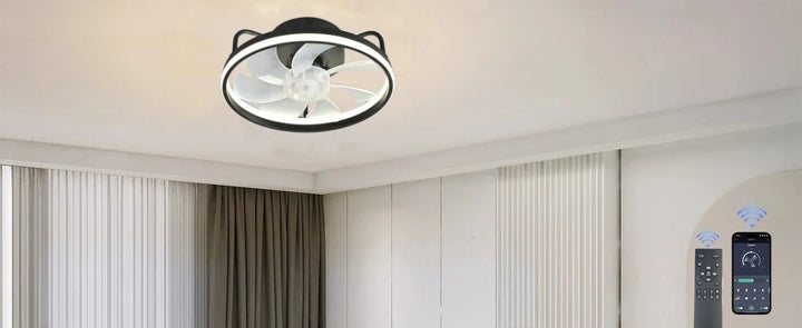 Modern LED Ceiling Fan Light with DC Motor - 6 Speed, Timer, Low Floor Attic Fan, Remote Control Decorative Light | Stornfield