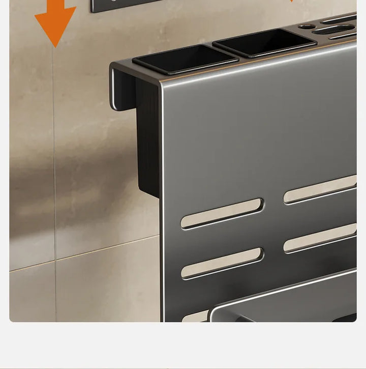 ChefSpace Wall-mounted Knife Holder with Cutting Board Storage – Stainless Steel Stornfield