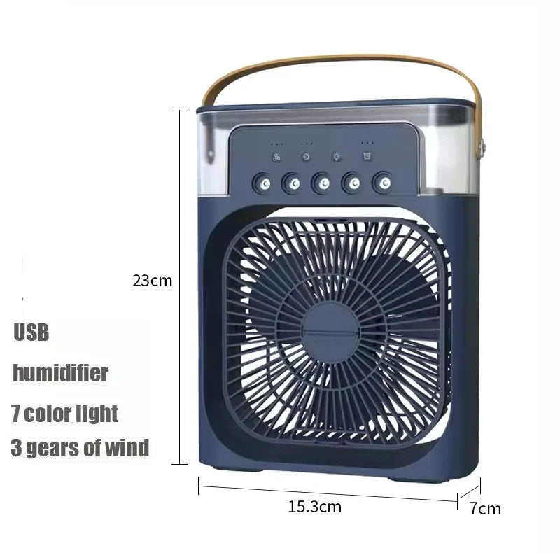 3-in-1 Mini Air Cooler Fan – Portable Household Air Conditioner with LED Night Light, Humidifier, and Adjustable Air for Home & Office | Stornfield