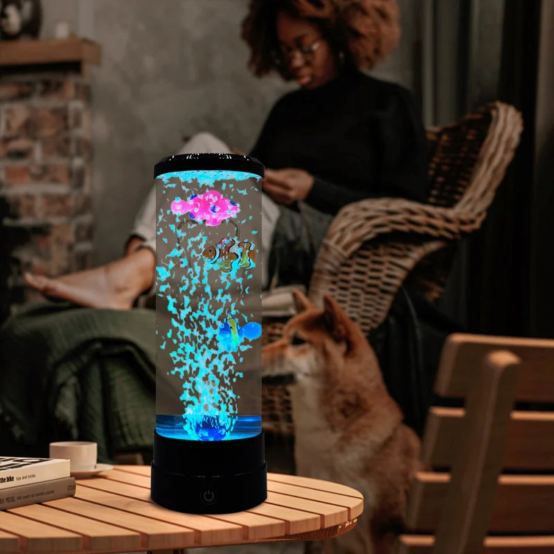 Stornfield | Large Bubble LED-like Colorful USB Night Light for Aquarium, for Office, Bedroom, Living Room
