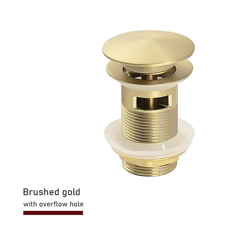 Drain plug with push-down pop-up – brass | 11 colors | With or without overflow Stornfield