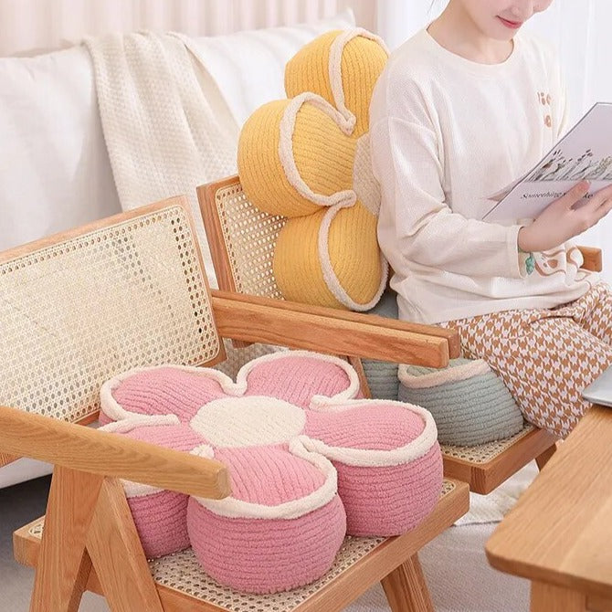 Pastel Plush Flower Cushion | Stornfield