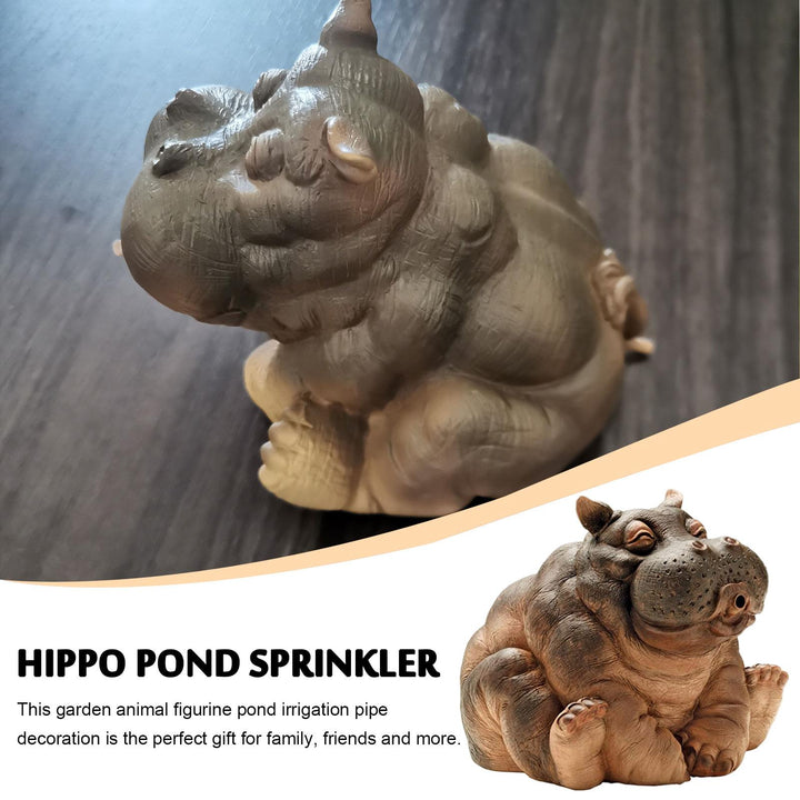 Stornfield | Playful Hippo Garden Sprinkler Statue