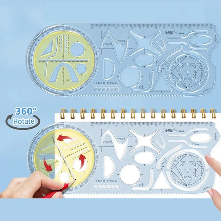 Math Genius Multi-Angle Drawing Precision Ruler | Stornfield