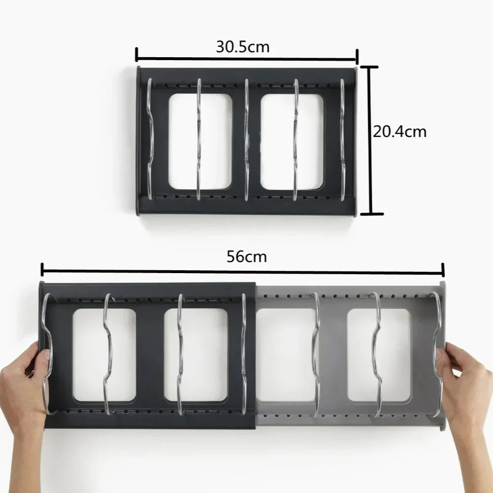 Retractable pot lid holder & pan organizer | Stornfield