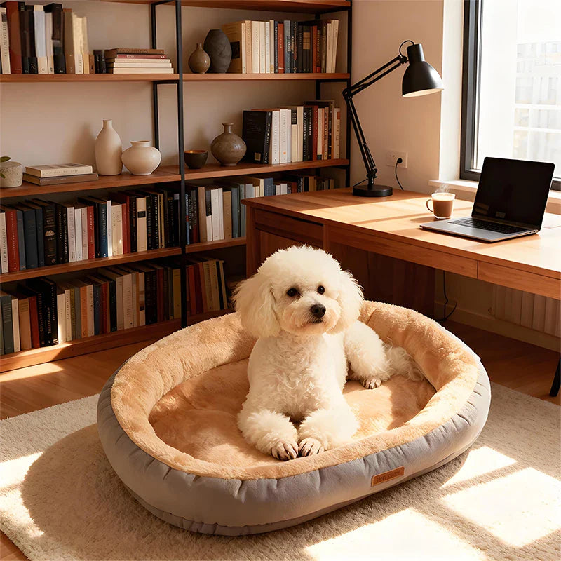 Stornfield Oval Plush Bed for Dogs & Cats