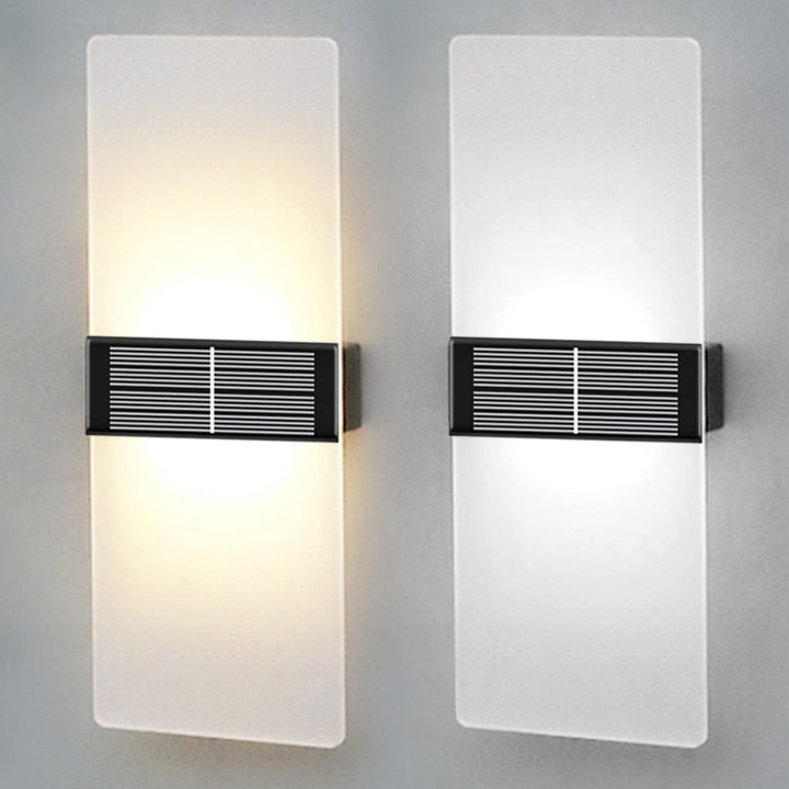 Kacela - Solar Outdoor Modern Milk Shade Wall Light Set | Stornfield