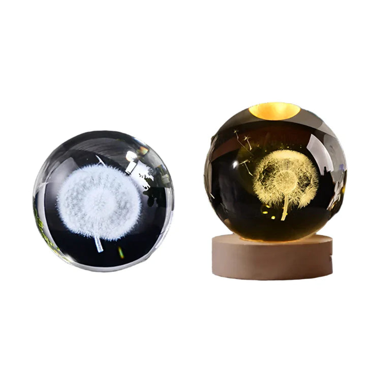 3D Crystal Night Light LED - Starry Sky Projector with Wooden Base, Romantic Lighting for Bedroom & Gifts | Stornfield