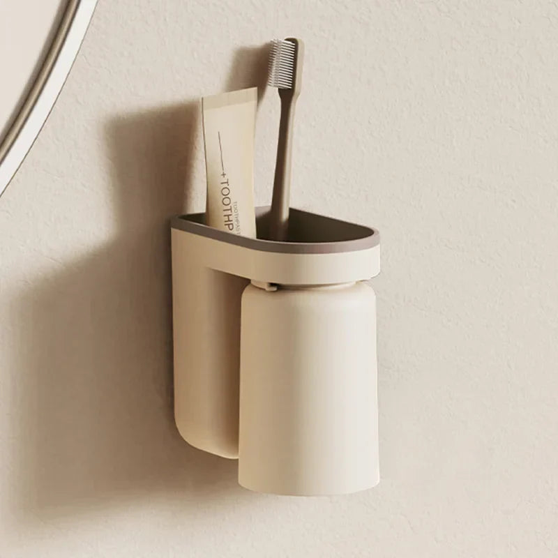 DuoClean 2-in-1 Wall Mount for Toothbrush and Cup – Clever Drill-Free Storage Stornfield