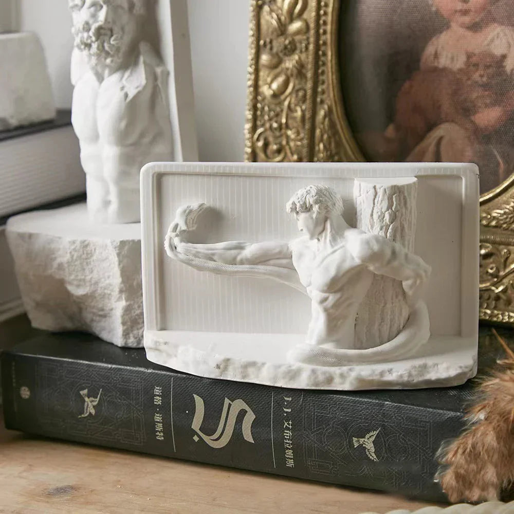 Stornfield | Nordic Style Character Statue Plaster DIY Painted Props Photography Table Decorations Home Art Plaster Decor