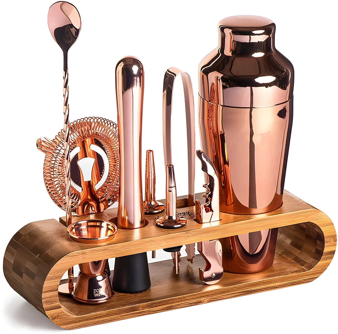 Cocktail shaker set made of stainless steel – 10-piece premium bartender set | Ideal for mixed drinks and parties | Stornfield