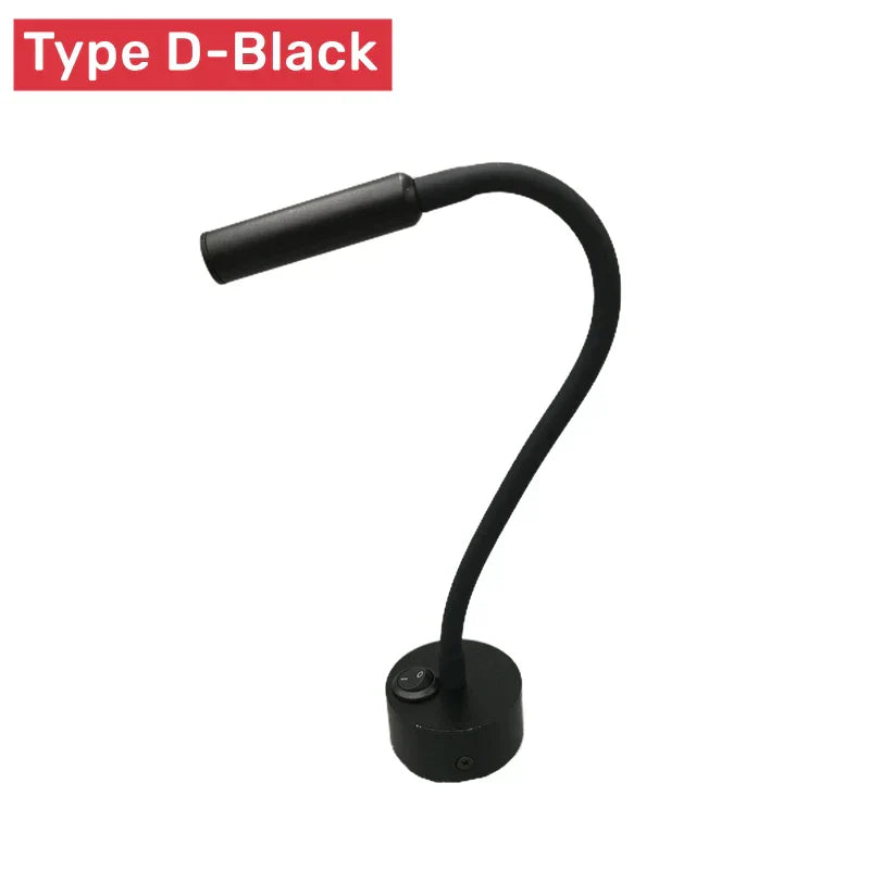 Stornfield | Modern Flexible LED Reading Wall Light with Switch for Bedroom and Office - 1W/3W