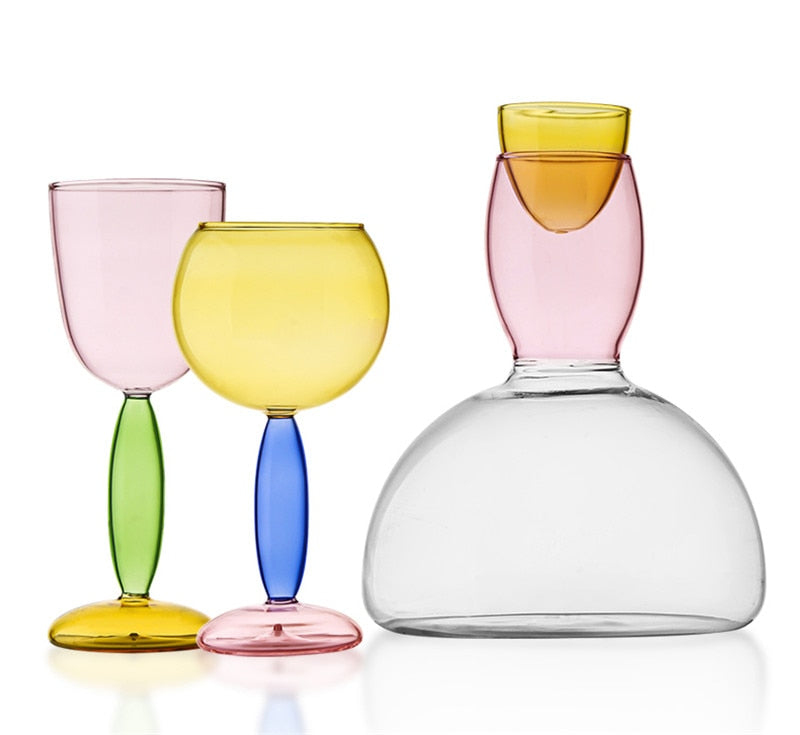 Stornfield | Colored Glass Chandelier and Carafe by Phillips