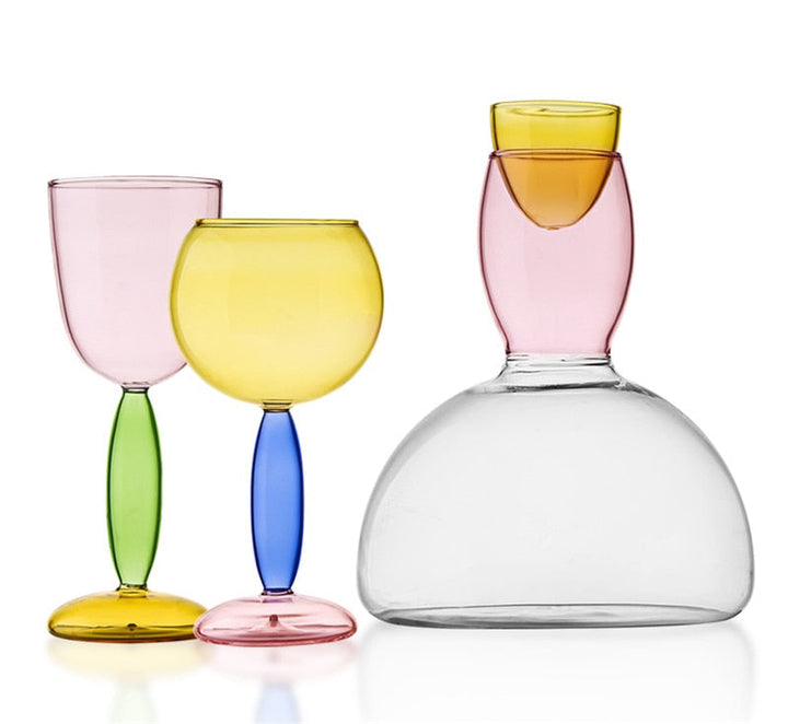 Stornfield | Colored Glass Chandelier and Carafe by Phillips