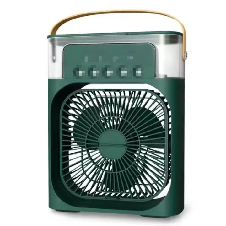 Portable USB Electric Fan with LED Night Light and Water Mist - 3-in-1 Air Humidifier for Home | Stornfield
