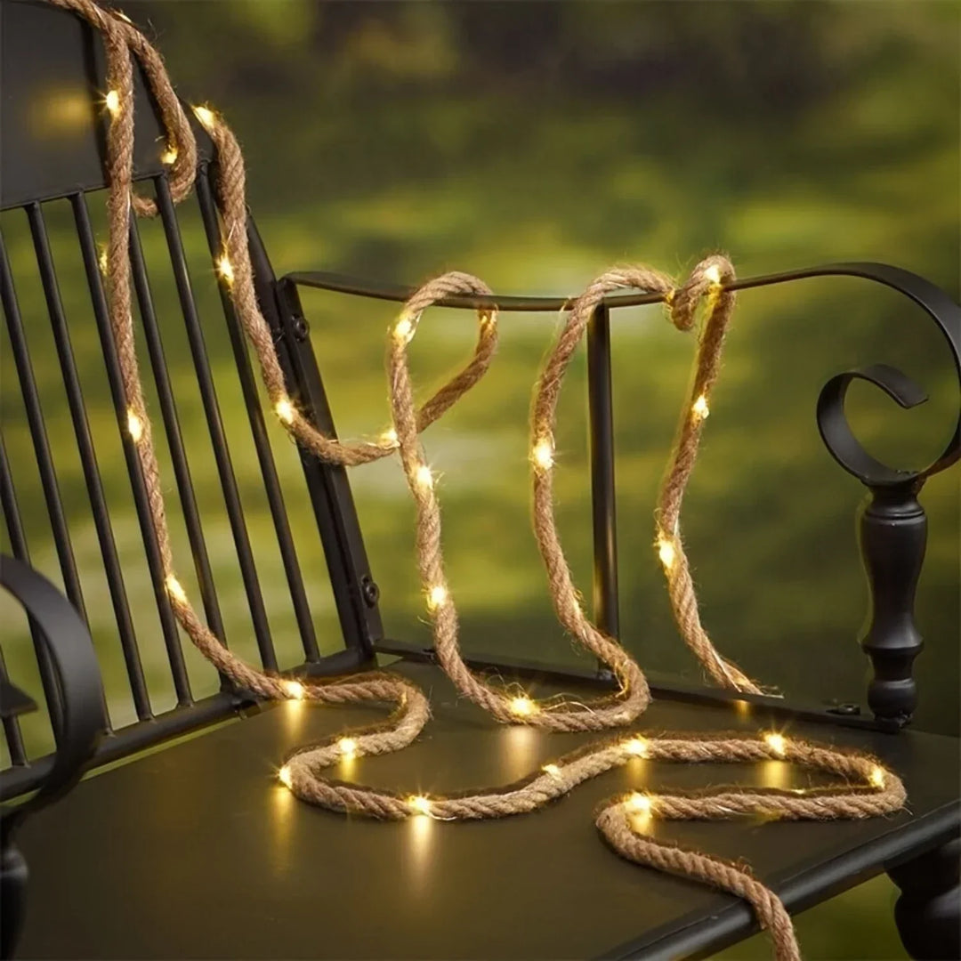 Stornfield | SolarRope | Solar-Powered Hemp Rope Light | Durable Decorative Lighting for Gardens and Patios